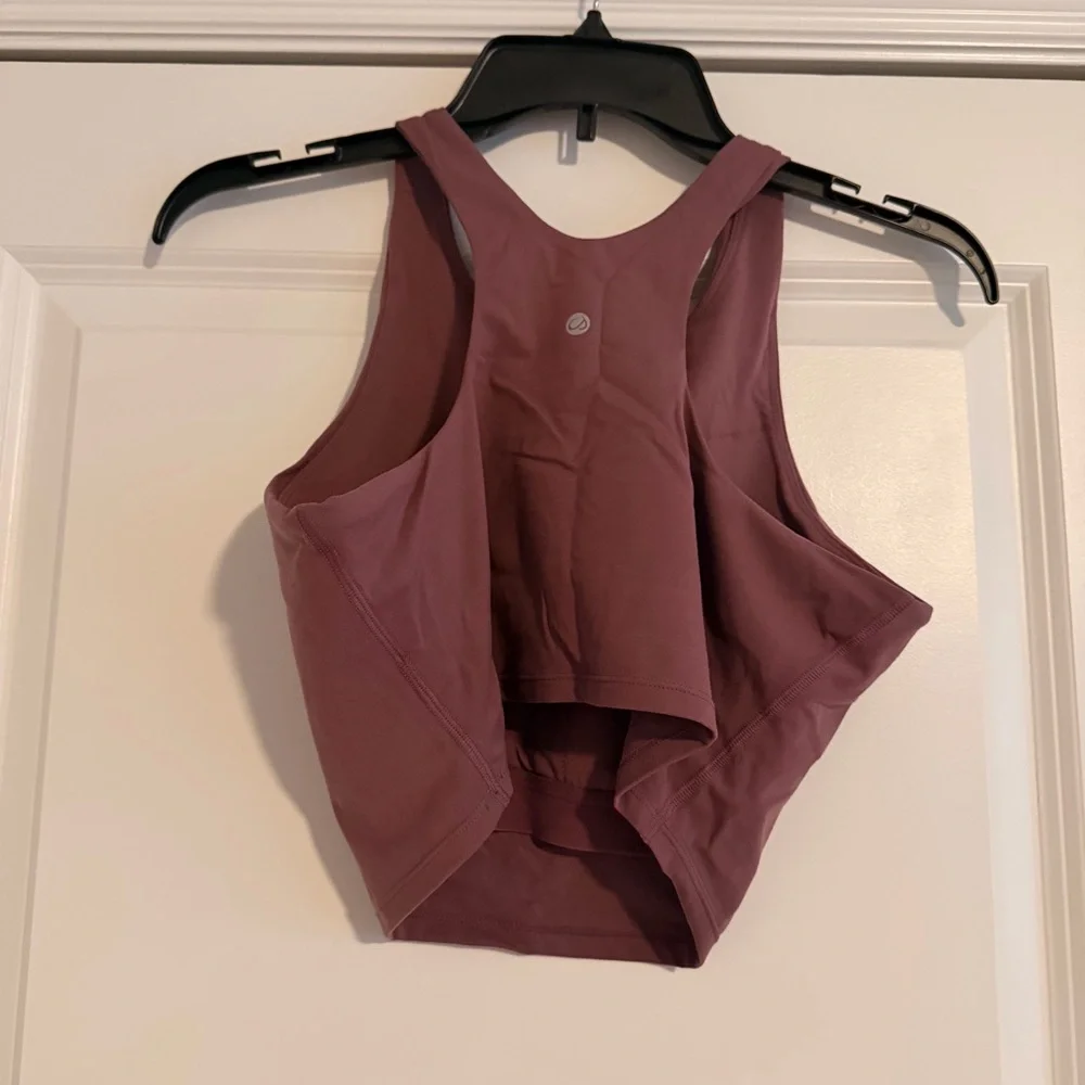 CRZ YOGA MAUVE HIGH NECK LONGLINE SPORTS BRA SIZE MEDIUM - Picture 3 of 3